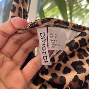 Cheetah print cowl neck dress